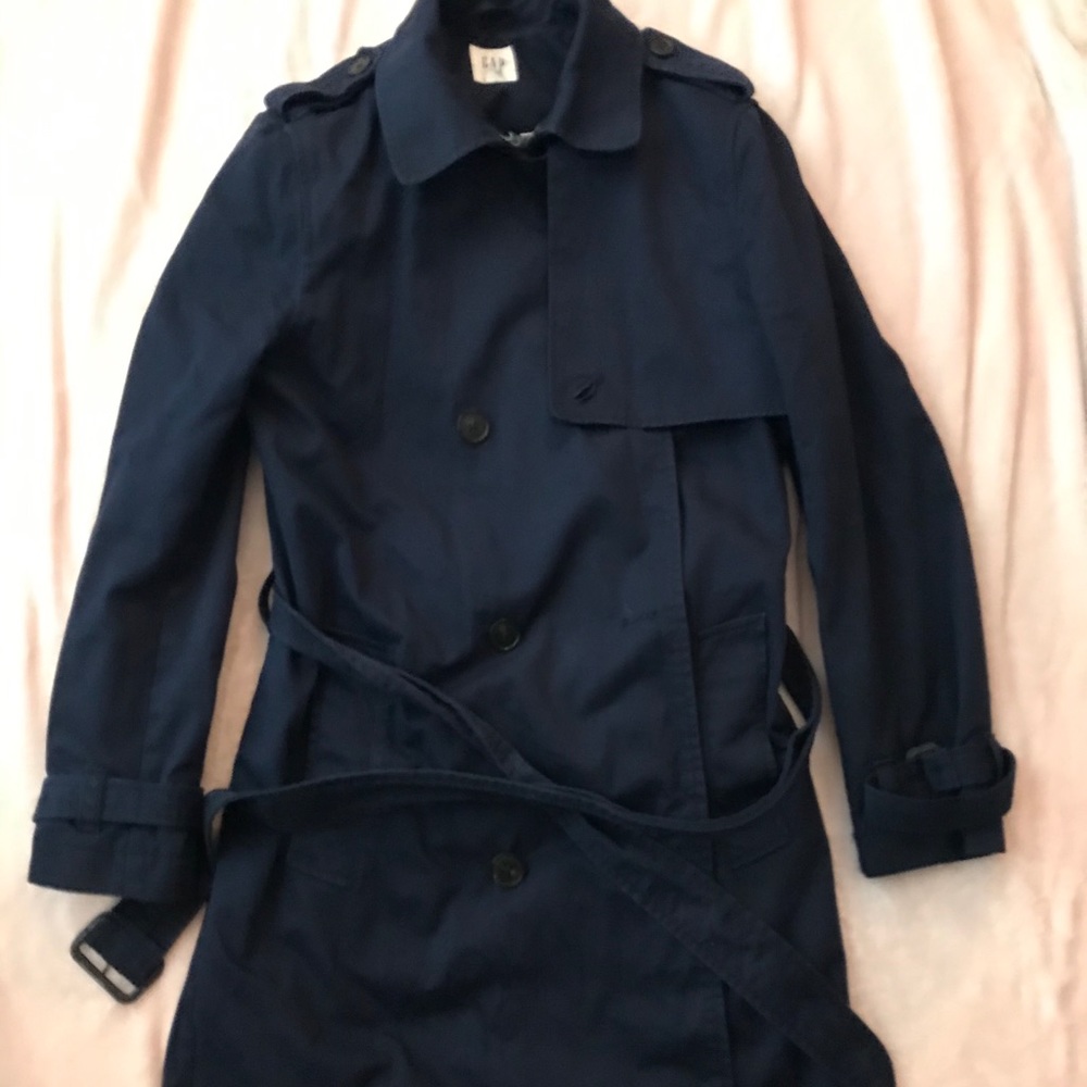 Gap Navy Classic Trench Coat Size L